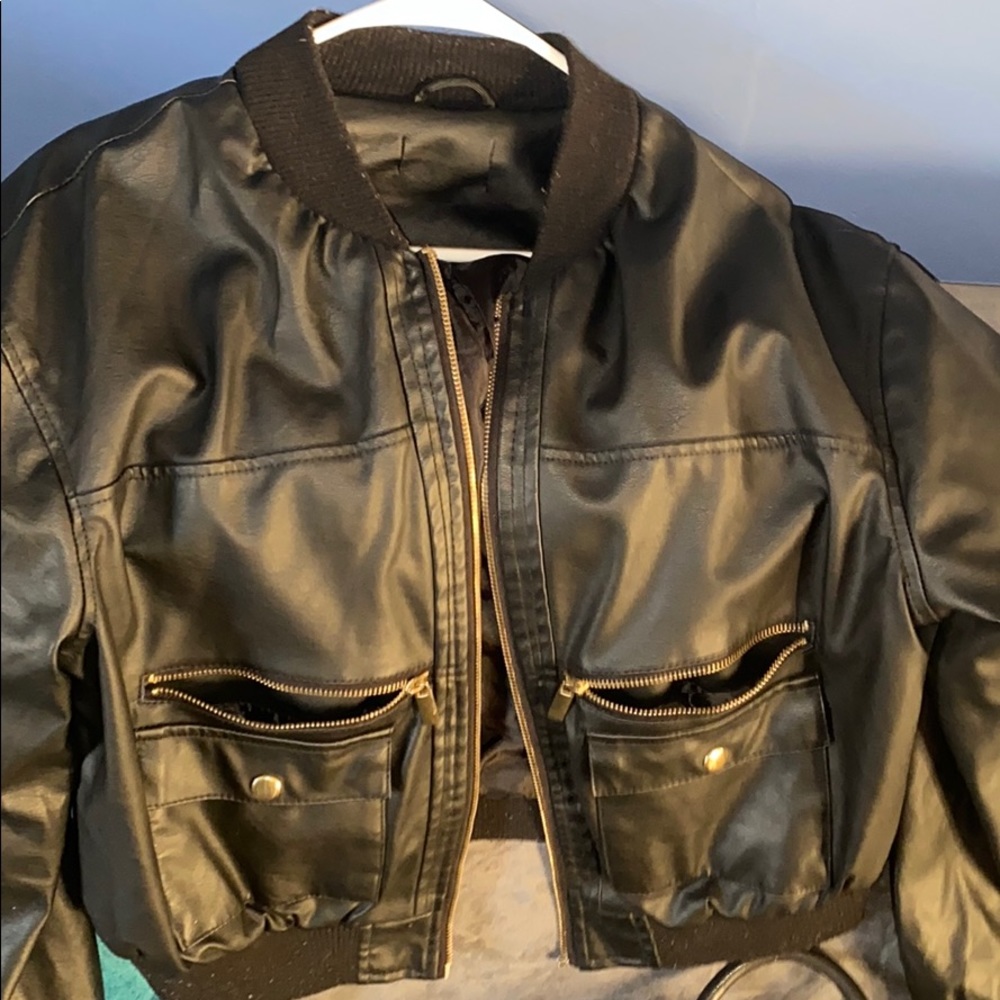 Black leather jacket